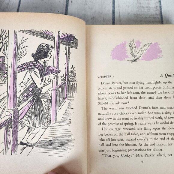 Vintage 50s Donna Parker Hardcover Novels Set of 2 Mystery at Arawak On Her Own - Picture 14 of 15